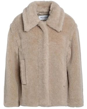 Max Mara Jassen ,Wol Cropped Teddy Coat - Naturel