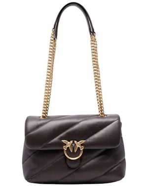 Pinko Tassen ,Bruin ,Leer Love Puff Classic Small - Zwart