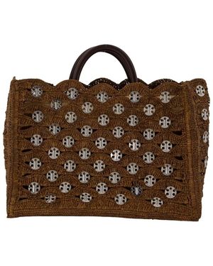Rabanne Tassen ,Bruin ,Raffia Shopper Bag