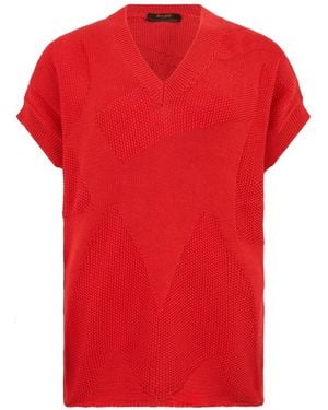 Moorer V-Hals Gebreid - Rood