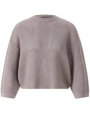 Windsor. Truien & Vesten ,Bruin ,Nylon Ronde Hals Knitwear - Grijs