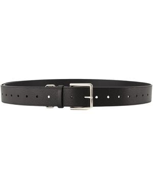 Givenchy Schwarzer Ledergürtel Mit Silbernen Details