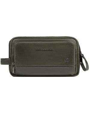 Piquadro Kulturbeutel Aus Leder - Grün