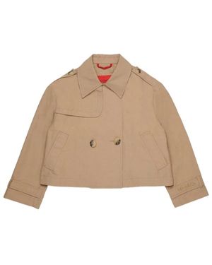 MAX&Co. Jas Met Geborduurd Logo En Dubbele Rij Knopen - Naturel