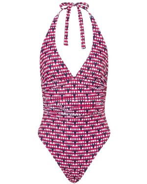 Moschino Badmode ,Rood ,Polyester Blauw Geometrisch Badpak