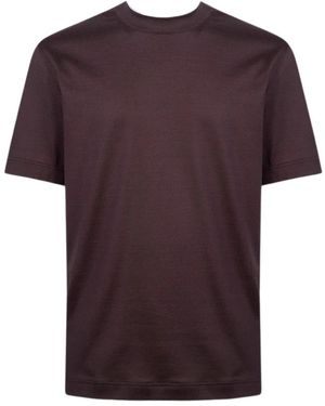 Eleventy Tops ,Rood ,T-Shirt Met Ronde Hals - Paars