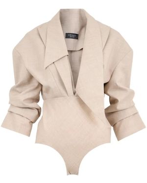 A.W.A.K.E. MODE Tailored Bodysuit - Naturel