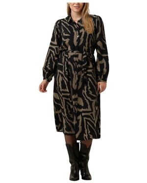 Summum Abstract Leaves Midi-Kleid - Schwarz