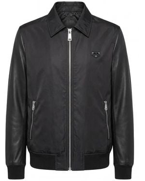 Philipp Plein Jassen ,Zwart ,Nylon Nylon Coster Bomberjack