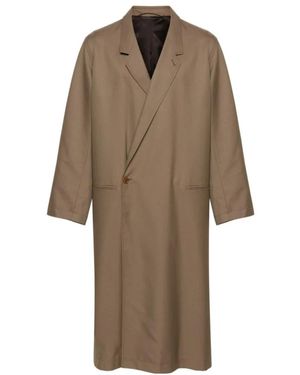 Lemaire Double-Breasted Coats - Marrone