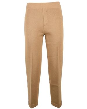 Kangra Broeken ,Bruin ,Wol Pantalone Tuta - Naturel