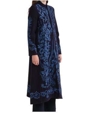 Maliparmi Jassen ,Blauw ,Wol Woolen Blossom Overcoat