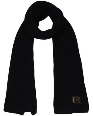 Dolce & Gabbana Zwart Kasjmier Sjaal Met Zijlogo