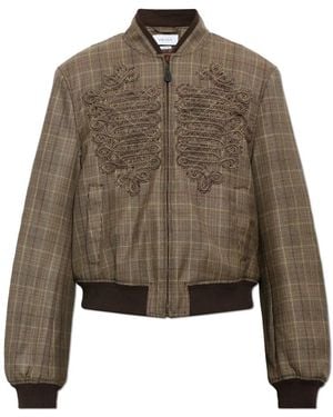 McQueen Prince Of Wales Check Bomber Jacket - Grün