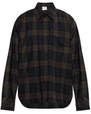 Vetements Woll Kariertes Hemd - Schwarz