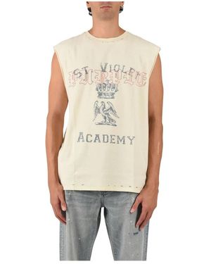 Purple Brand Tops ,Wit ,St. Crystals Tank Top - Naturel