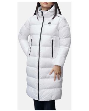 Blauer Parka Larga A Cuadros Con Capucha, Mujer, Talla - Gris