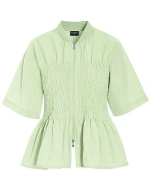 Bitte Kai Rand Overhemden ,Groen ,Smock Waist Peplum Blouse