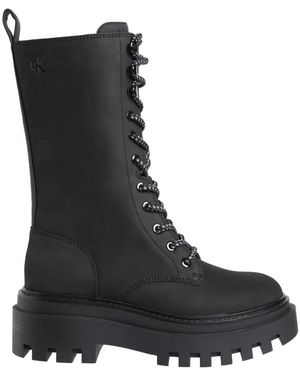 Calvin Klein Lace-Up Boots - Black