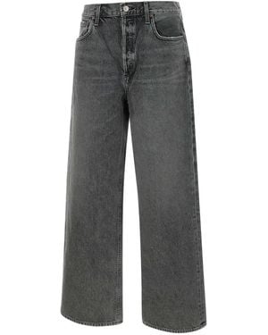 Agolde Jeans ,Zwart ,Zwarte Low Slung Baggy Jeans - Grijs