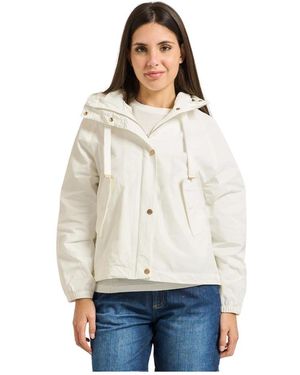 Yes-Zee Cotton Blend Hooded Jacket - Wit