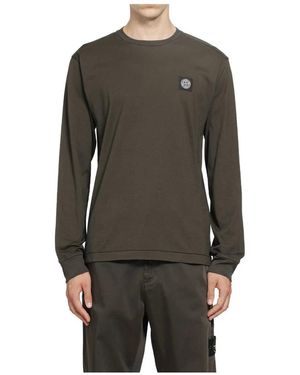 Stone Island Long Sleeve T-Shirts - Grey
