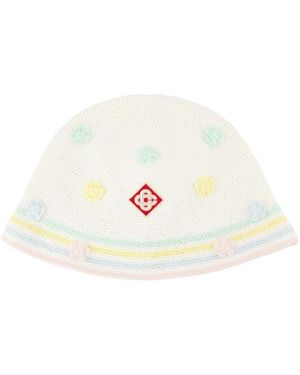 CASABLANCA Kawaii Crochet Bucket Hat - White