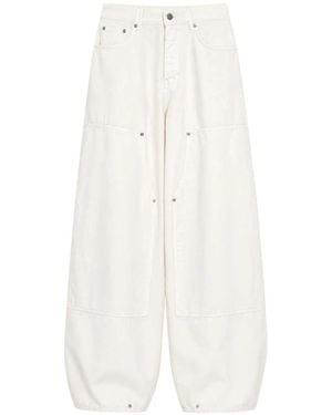 Haikure Jeans ,Katoen Wide Jeans - Wit