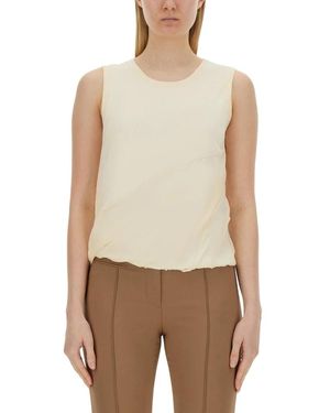 Helmut Lang Bubble Knit Tank Hos - Naturel