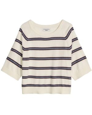 Marc O' Polo Kurzarm-Pullover Relaxed Fit - Weiß