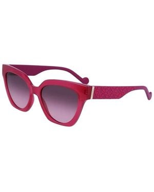 Liu Jo Stilvolle sonnenbrille roter rahmen lila gläser