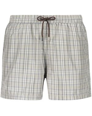 Moorer Schnelltrocknende Badeshorts Mit Motiv - Grau