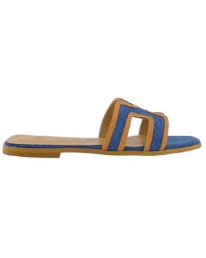Gibaldi Schoenen ,Blauw ,Blauwe Joy Slipper Jeans - Bruin