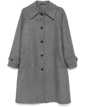 Officine Generale Single-Breasted Coats - Grey