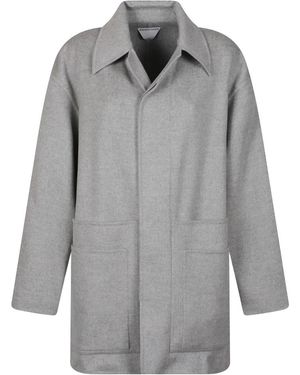 Bottega Veneta Single-Breasted Coats - Grey