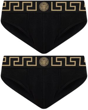 Versace Katoenen Jersey Broekje 2-Pack - Zwart