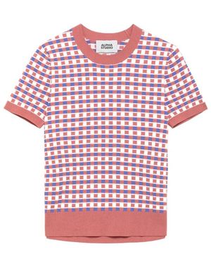 Alpha Studio Round-Neck Knitwear - Pink