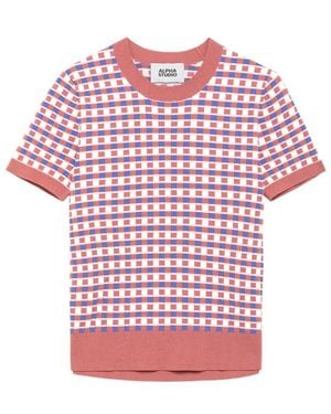 Alpha Studio Round-Neck Knitwear - Rose