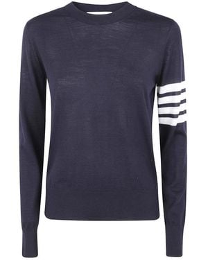 Thom Browne Round-Neck Knitwear - Bleu