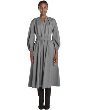 Crida Milano Woll-canvas-kleid treviso - Grau