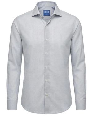 Fedeli Overhemden ,Grijs ,Shirts - Blauw