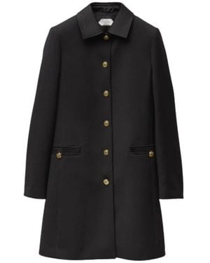 Versace Single-Breasted Coats - Negro