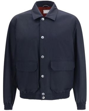 Brunello Cucinelli Bomber Jackets - Bleu