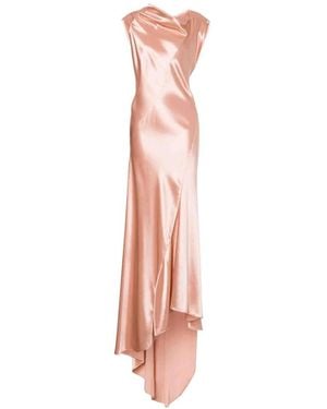 Alberta Ferretti Cowl-Neck Asymmetrical Dress - Pink
