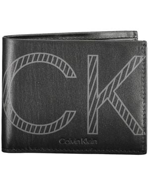 Calvin Klein Schwarzes Lederportemonnaie Rfid-Block