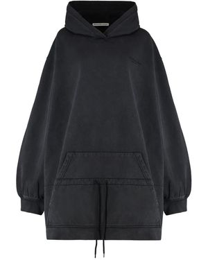 Alexander Wang Kleedjes ,Zwart ,Katoen Hoodie Jurk Met Lage Taille