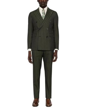 Tagliatore Kostuums ,Groen ,Double Breasted Suit - Zwart