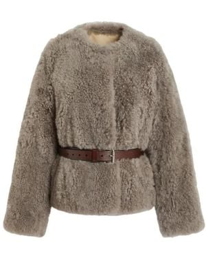 P.A.R.O.S.H. Faux Fur & Shearling Jacken - Grau