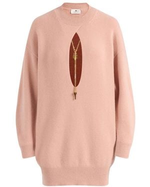 Elisabetta Franchi Round-Neck Knitwear - Rosa