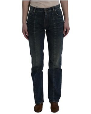 Versace Jeans ,Blauw ,Leer Gedistilleerde Straight Jeans